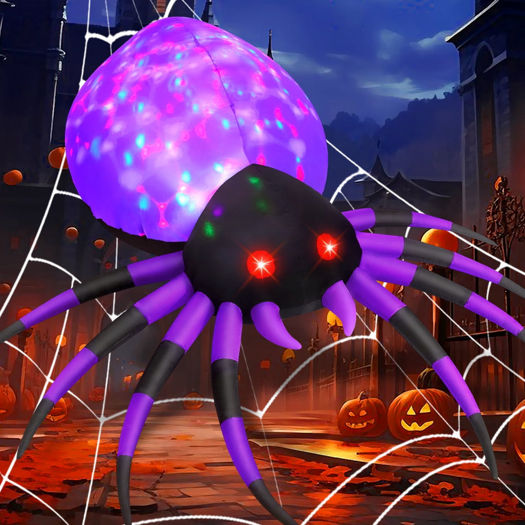 Witchwood™ Halloween Inflatable 5 FT Halloween Spider Inflatable, Inflatable Halloween Spider Halloween Blow Up Spider with LED Lights, Outdoor Halloween Decorations Clearance for Halloween/Holiday/Party