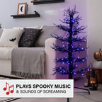Witchwood™ 5 ft Dancing Halloween Tree Animatronic, Halloween Decor, HH050DANCETR-PUR