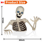 Witchwood™ 48" Halloween Giant Groundbreaker Skeleton with LED Light Moving Eyes, Creepy Sound Effect for Yard Porch Halloween Decoration