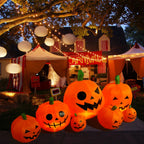 Witchwood™ 8 ft Halloween Inflatable Pumpkin, Giant Lighted Jack-O'-Lantern Blow Up Yard Decoration Waterproof with LED, Blower, Stakes and Tethers