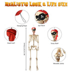Witchwood™ Yescom Pirate Life Size Skeleton Poseable Full Size 5.6 Ft Halloween Party Decorations Haunted House 2026