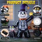 Witchwood™ Halloween Inflatables Decorations Skeleton and Dog, Halloween Blow ups Yard Decorations Outdoor for Garden Lawn