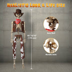 Witchwood™ Yescom Halloween 5.6Ft Life Size Skeleton Cowboy Detailed Costume Outdoor Indoor Haunted House Props Decor 2026