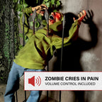 Witchwood™ 4.4 ft Voice-Sensor Impaled Zombie Halloween Animatronic, HHIMPZOMB-1FLSA