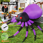 Witchwood™ Halloween Inflatable 5 FT Halloween Spider Inflatable, Inflatable Halloween Spider Halloween Blow Up Spider with LED Lights, Outdoor Halloween Decorations Clearance for Halloween/Holiday/Party