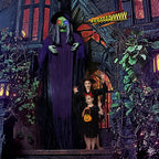 Witchwood™ 12ft Witch Animated Animatronic Decoration Creepy Halloween Hanging Witch w/ Pre-Recorded Screaming