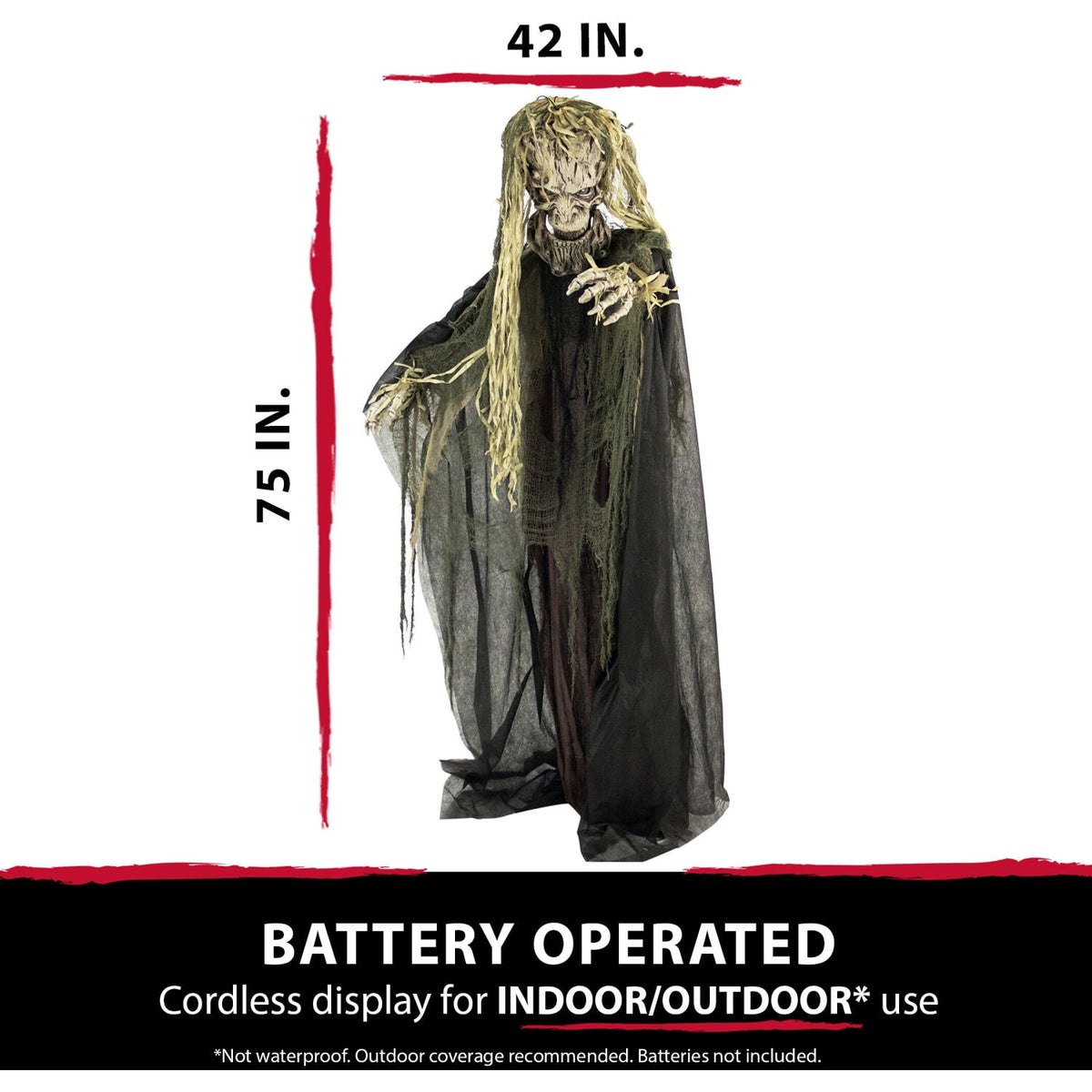 Witchwood™ Life-Size Animatronic Tree Man, 75" Indoor/Outdoor Halloween Decoration, MultiColor