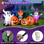Witchwood™ 8FT Length Halloween Inflatable Witch, Ghost, with Pumpkin Outdoor Decoration for Party Garden Lawn House Holiday Decor,Built-in LED Lights & Powerful Air Blower