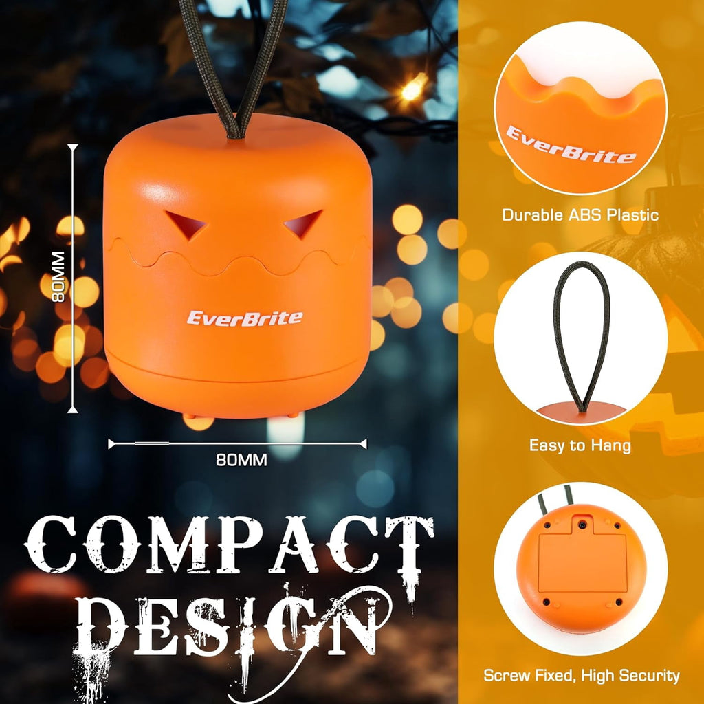 Witchwood™ EverBrite 3-Pack Halloween Pumpkin Lantern, Collapsible Jack O Lantern Pumpkins with Lanyard, Halloween Party Favors, Light up Pumpkin Outdoor for Halloween Party Decoration, Battery Included
