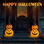 Witchwood™ 3FT Pumpkins Halloween Lighted Pumpkin Outdoor Decoration for Holiday Lawn Garden Party,2Pcs