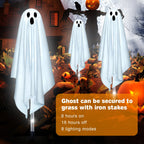 Witchwood™ Halloween Decorations Outdoor, 6 pack Light up Spooky Ghosts with 8 Modes LED Light - Scary Standing Ghosts Decor for Front Door Porch Yard Home Party