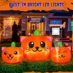 Witchwood™ 6.2FT Halloween Inflatable Pumpkin Cat Outdoor Decorations, Halloween Blow Ups with Lights for Party, Yard