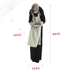 Witchwood™ 5 ft Life-Size Animatronic Indoor/Covered Outdoor Zombie Maid Halloween Decoration, HHLADY-4FLSA
