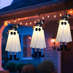 Witchwood™ 18In Set of 3 Halloween Hanging Ghosts,Halloween Decorations Outdoor Hanging Ghosts with Witch Hat,Glowing Ghost Witch Hat Lights Halloween Ghost Decor for Yard Patio Garden Tree Outside