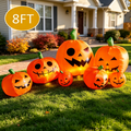 Witchwood™ 8 ft Halloween Inflatable Pumpkin, Giant Lighted Jack-O'-Lantern Blow Up Yard Decoration Waterproof with LED, Blower, Stakes and Tethers