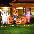 Witchwood™ 8FT Length Halloween Inflatable Witch, Ghost, with Pumpkin Outdoor Decoration for Party Garden Lawn House Holiday Decor,Built-in LED Lights & Powerful Air Blower