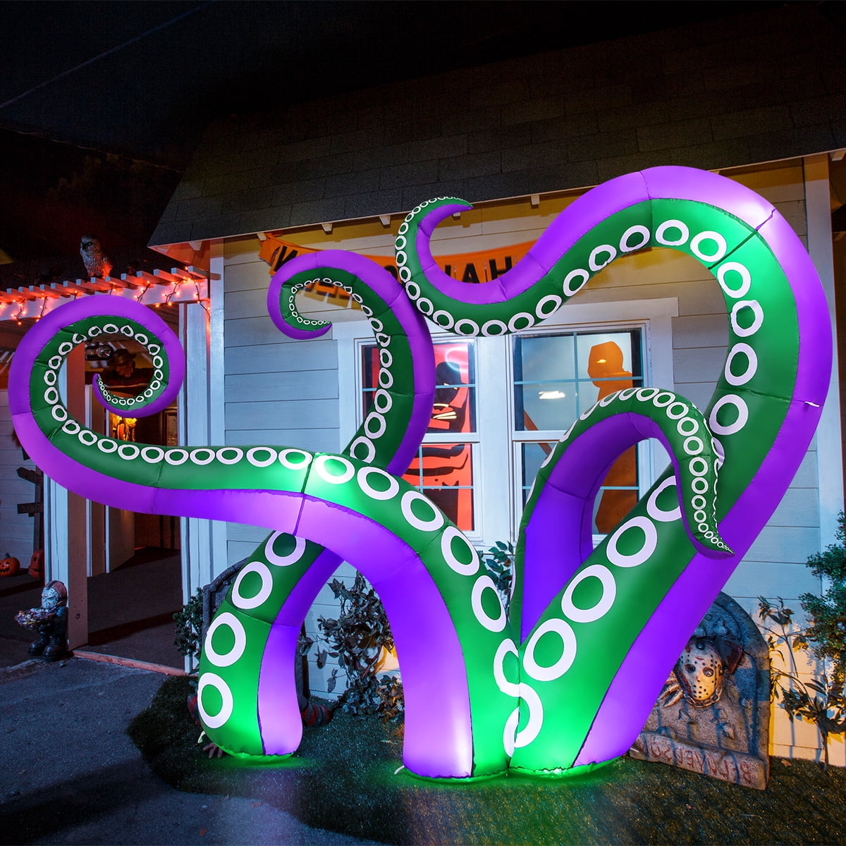 Witchwood™ Halloween Inflatables 7.2 FT Octopus Tentacles Inflatable with Built-in LEDs, Halloween Inflatable Octopus Blow Up Octopus Tentacles, Outdoor Halloween Decorations Clearance for Holiday Party