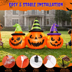 Witchwood™ 6FT Halloween Inflatable Pumpkins Decorations with LED Lights, Halloween Blow Ups Decoration for Home Party