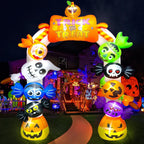 Witchwood™ 10FT Inflatable Candy Ghost Pumpkin Archway with Built-in Lights ? Giant Outdoor Yard & Garden Decoration for Halloween, Indoor/Outdoor Use