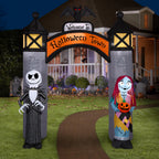 Witchwood™ Airblown Inflatable NBC Welcome to Halloween Town Archway Disney, 8.5 ft Tall, Grey