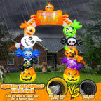 Witchwood™ 10FT Inflatable Candy Ghost Pumpkin Archway with Built-in Lights ? Giant Outdoor Yard & Garden Decoration for Halloween, Indoor/Outdoor Use