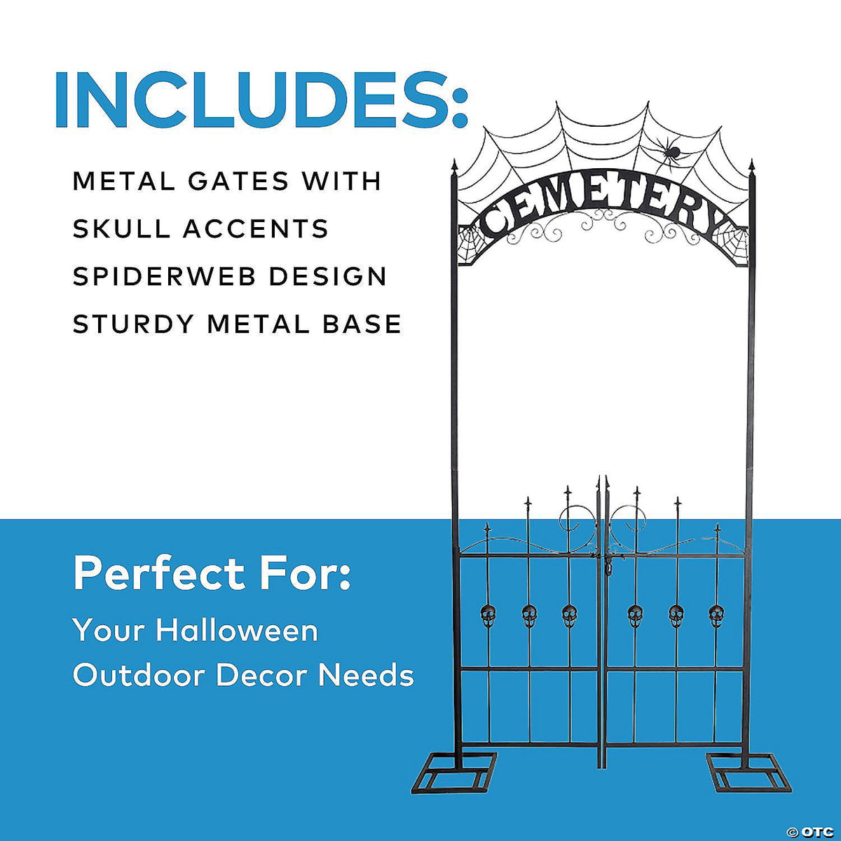 Witchwood™ Halloween Cemetery Archway Gate 8.5 Ft Haunted House Graveyard Entrance Prop