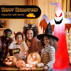 Witchwood™ Costway 8 FT Halloween Inflatable White Ghost with Rotatable Flame LED Lights