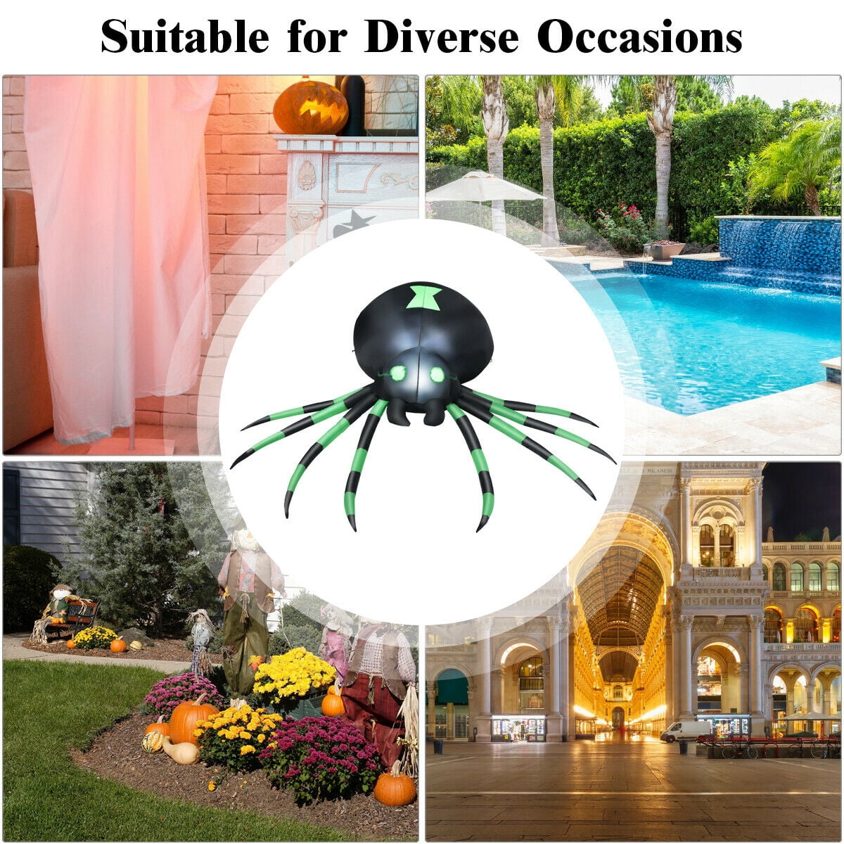 Witchwood™ Gymax 6FT Halloween Inflatable Blow-Up Spider w/ LED Lights Outdoor Yard Decoration