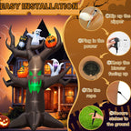 Witchwood™ Coolmade 9ft Halloween Inflatable Tree Decoration with pumpkin, Ghost, Owl, Blow up Yard Inflatables with Built-in LEDs for Garden Lawn Indoor Party Decor