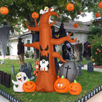Witchwood™ Coolmade 8 ft Halloween Inflatable Outdoor Dead Tree with Ghosts Pumpkins Tombstone Bat, Halloween Blow Up Yard Decorations Clearance with Build-in LED Lights for Holiday Party Lawn Yard Garden
