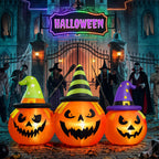 Witchwood™ 6FT Halloween Inflatable Pumpkins Decorations with LED Lights, Halloween Blow Ups Decoration for Home Party