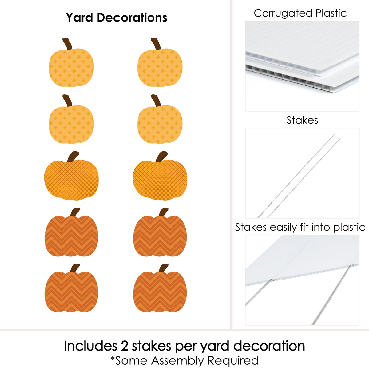 Witchwood™ Big Dot of Happiness Pumpkin Patch - Pumpkin Lawn Decoration Signs - Outdoor Fall, Halloween or Thanksgiving Yard Decorations - 10 Piece