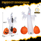 Witchwood™ 12 FT Halloween Inflatables Ghost Pumpkin Outdoor Halloween Decoration