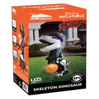 Witchwood™ 8 FT Halloween Inflatable Skeleton Dinosaur with Build-in LEDs Pumpkin Decorations,Halloween Outdoor Decorations Blow up Yard Decorations