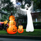 Witchwood™ Costway 12ft Inflatable Halloween Blow Up Ghost Decoration w/ Built-in LED Light