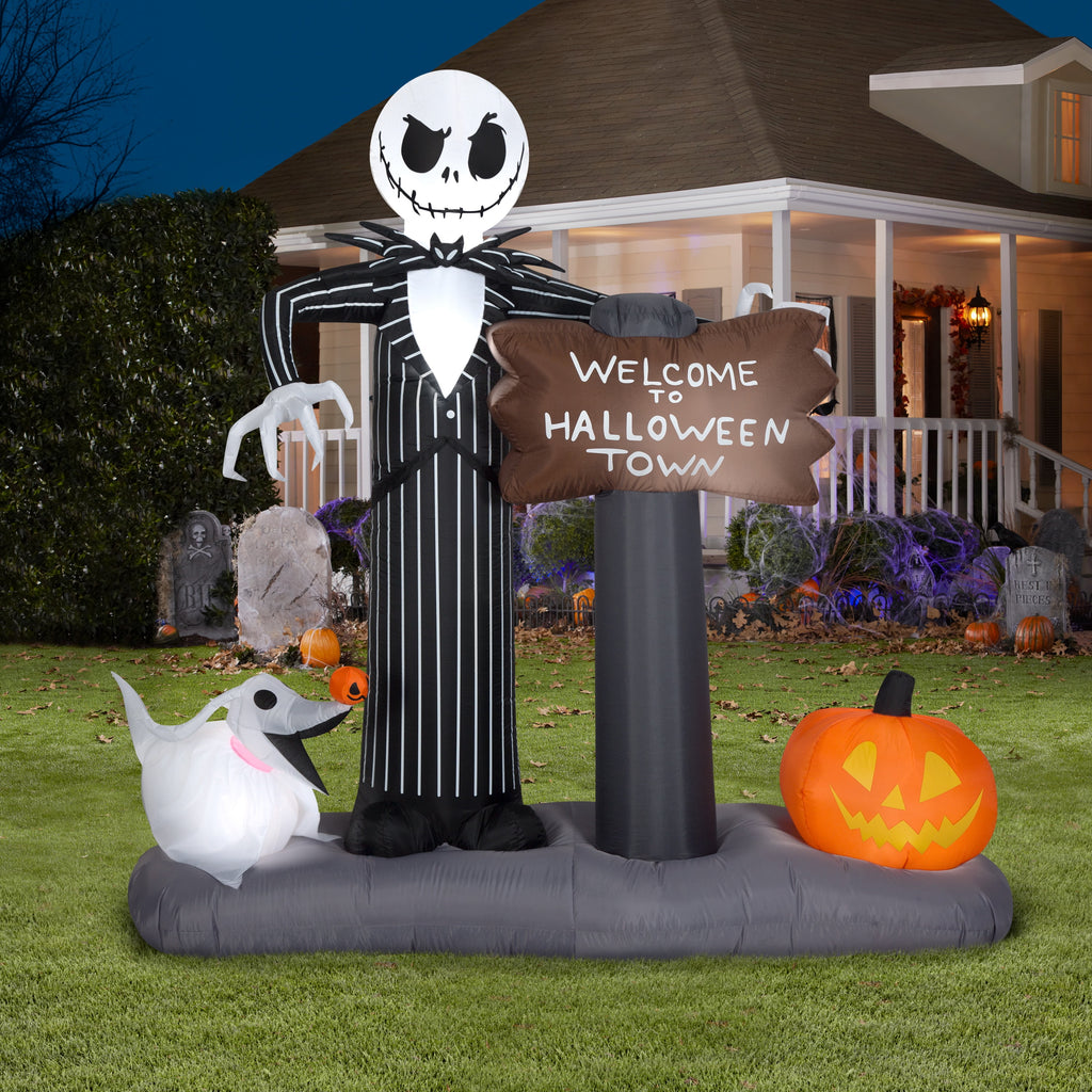 Witchwood™ Industries Yard Inflatables Nightmare Before Christmas Halloween Town Scene, 6 ft