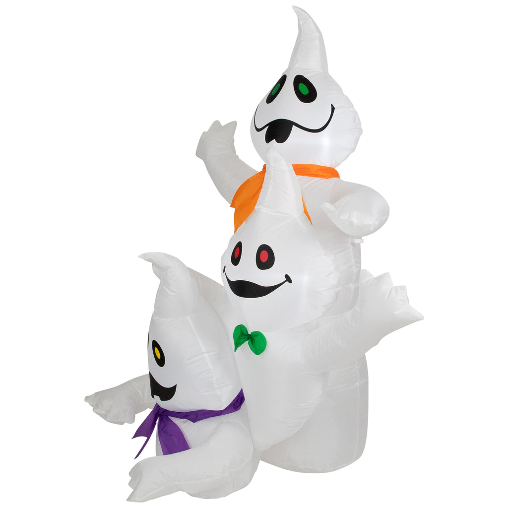 Witchwood™ LED Lighted Ghost Trio Inflatable Outdoor Halloween Decoration - 3.5'- Warm White Lights