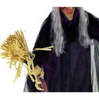 Witchwood™ Life-Size Animated Talking Witch w/ Broomstick, 6 ft Halloween Decoration, HHWITCH-5FLSA