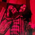 Witchwood™ Lifesize 5.5 ft Animatronic Two-Headed Clown with Lights and Sound, Indoor/Outdoor Halloween Decoration, HHCLOWN-37FLSA