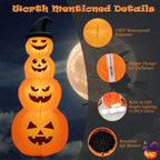 Witchwood™ Gymax 8 ft Inflatable Halloween Pumpkins Stack Holiday Decor w/ Built-in LED Lights