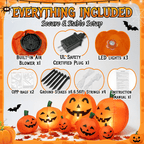 Witchwood™ 7.5 FT Long Halloween Inflatables Pumpkin Family Lighted,7 Pumpkins Blow Up Yard Decoration, Built-in LEDs, Stakes & Tethers Included for Outdoor Lawn Garden Halloween Decor