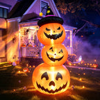 Witchwood™ Faburo 6FT Halloween Inflatable Pumpkin Stack with LED Lights, 3 Jack O Lantern Blow Up Outdoor Halloween Decorations for Yard Lawn Garden Porch
