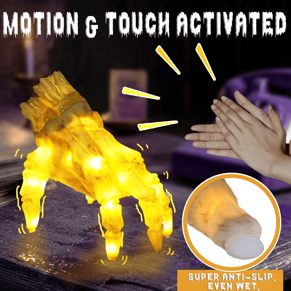 Witchwood™ Halloween Animated Decoration, Sound-Activated Crawling Zombie Hand with Spooky Sound - Realistic Haunted House Prop