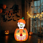 Witchwood™ 2.8FT Halloween Inflatable Animated Pumpkin Ghost, 2 White LED Lights, Weather-Resistant Polyester, for Small Spaces/Accent Decor