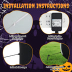 Witchwood™ 12 FT Halloween Inflatables Ghost Outdoor Halloween Decoration w/ Pumpkins Head