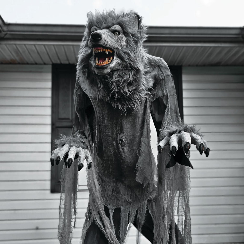 Witchwood™ 7 ft Tall Motion-Activated Towering Werewolf, Premium Halloween Animatronic, Plug-In, HHTWRWOLF-1FLSA