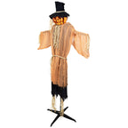 Witchwood™ Animated Jack-O'-Lantern Scarecrow Halloween Decoration - 6'