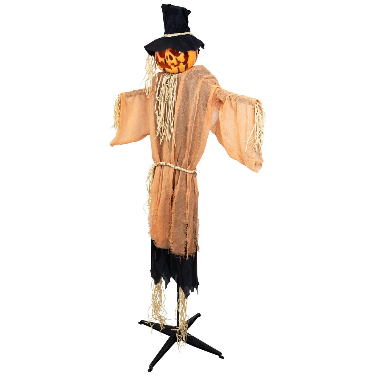 Witchwood™ Animated Jack-O'-Lantern Scarecrow Halloween Decoration - 6'