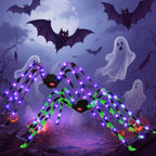 Witchwood™ Halloween Decorations Outdoor, 5Ft Giant Spider Light Up Spider, 2 Pack Scary Large Halloween Spider Decor for Home Party Favor Yard Decor