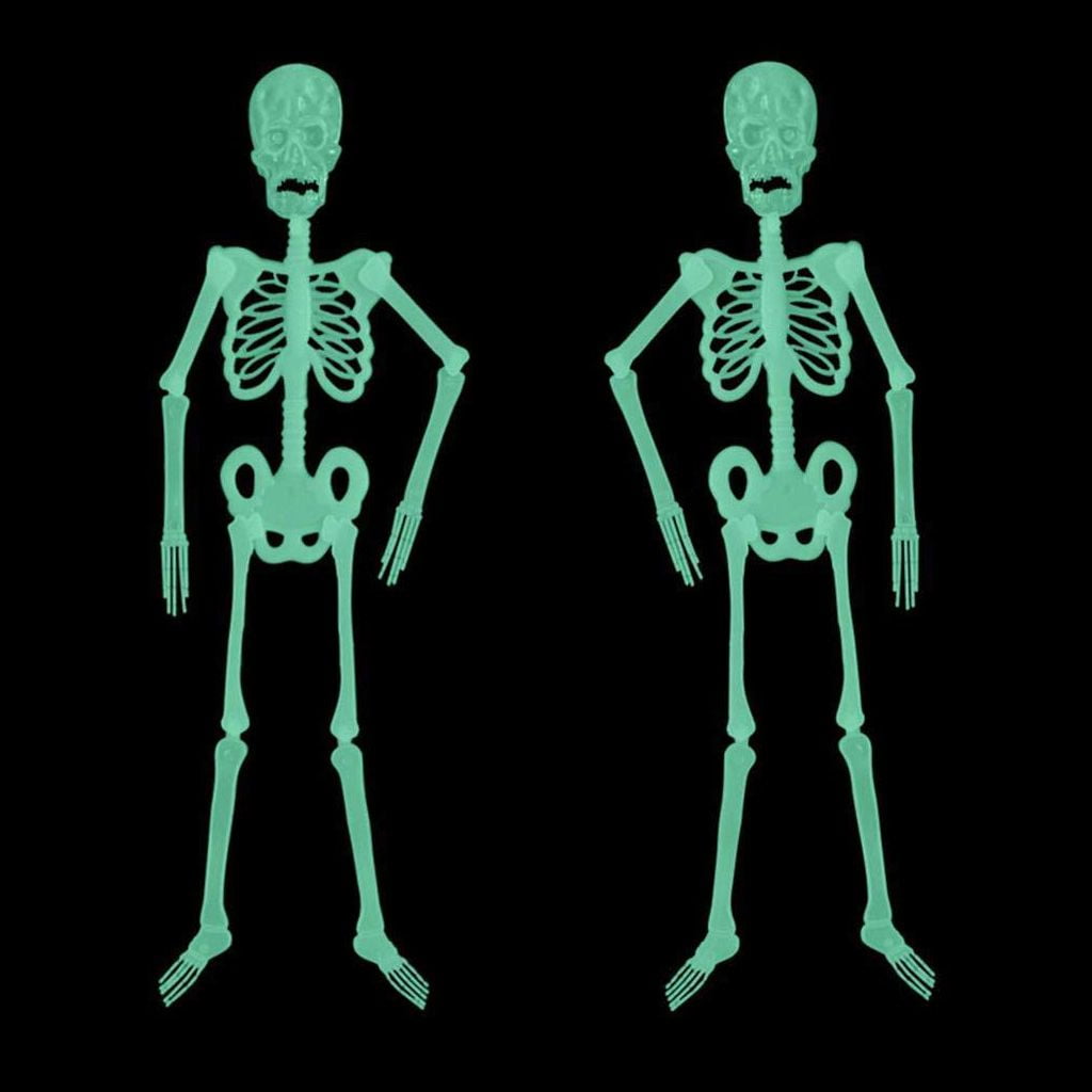 Witchwood™ Deago 4 Pack Halloween Hanging Luminous Skeleton Decorations 5 Ft Full Body Glow-in-The-Dark Poseable Skeleton for Outdoor Yard Garden Hanging Halloween Props
